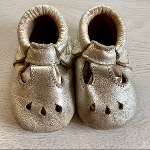 Freshly Picked Gold T-Strap Mary Janes